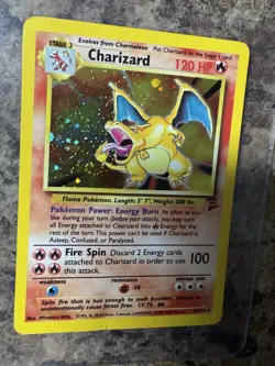 (Swirl) Pokemon Charizard Holo Base Set 2 4/130 LP - Image 5