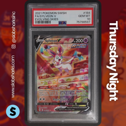 2021 POKEMON SWSH EVOLVING SKIES #184/203 SYLVEON V ALTERNATE ART PSA 10 - Image 1