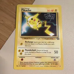 Pikachu Black Star Promo No. 4-WB Kids Movie Stamp- HP/DAM -WOTC-Pokemon Vintage - Image 1