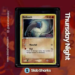 2006 POKEMON EX HOLON PHANTOMS #60/110 BARBOACH HOLO STAMPED - Image 1