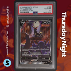 2021 POKEMON SWSH EVOLVING SKIES #189/203 UMBREON V ALTERNATE ART PSA 10 - Image 1