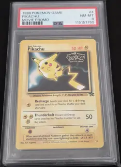 1999 Pokemon WotC Black Star Promo Pikachu #4 PSA 8 NM-MT Movie Promo - Image 3
