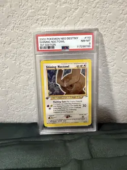 Pokemon TCG Neo Destiny Shining Noctowl Holo 1st Edition PSA 8, NEW CERT - Image 1