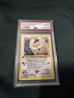 Pokemon TCG Neo Destiny Shining Noctowl Holo 1st Edition PSA 8, NEW CERT - Image 2