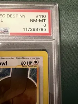 Pokemon TCG Neo Destiny Shining Noctowl Holo 1st Edition PSA 8, NEW CERT - Image 5