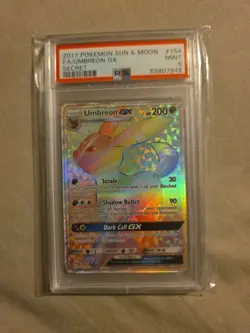 2017 POKEMON SUN & MOON FA/UMBREON GX SECRET PSA 9 - Image 1