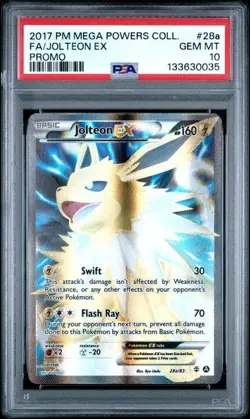 Jolteon EX 28a/83 Holo Full Art Promo Card Mega Powers Collection, PSA 10 - Image 1