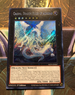 ** CHASMA, DRAGON RULER OF AURORAS ** 1ST EDITION SECRET RARE ALIN-EN047 YUGIOH! - Image 1