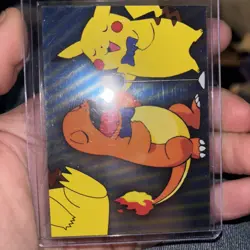 Charmander & Pikachu Singing P06 of 6 Holo Pokemon Topps Series 3 Puzzle Card - Image 1