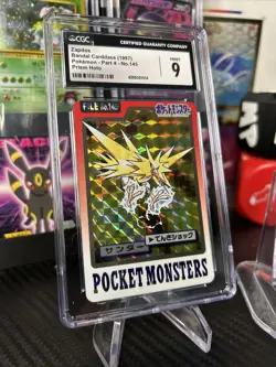 Pokemon Carddass 1997 Zapdos Prism Holo 145 Pocket Monster Bandai Japanese CGC 9 - Image 1