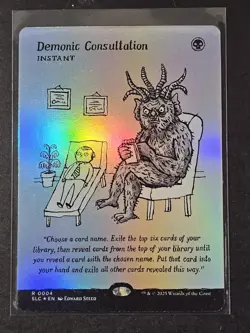 MTG Demonic Consultation R (0004) Borderless Foil SLC: An Encyclopedia Of Magic - Image 1