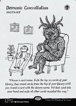MTG Secret Lair Encyclopedia of Magic *FOIL* R Demonic Consultation #0004 - Image 1