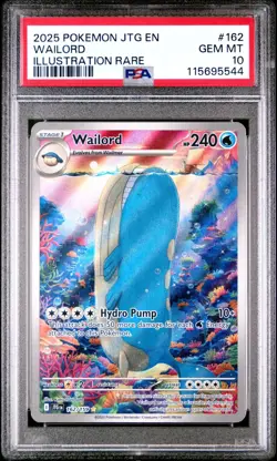 Wailord Illustration Rare 162/159 PSA 10 Gem Mint Pokemon Journey Together - Image 1
