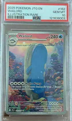 Pokemon Journey Together Wailord 162/159 PSA 10 Gem Mint Illustration Rare - Image 1