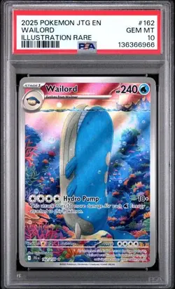 Pokemon Journey Together Wailord 162/159 PSA 10 Gem Mint Illustration Rare - Image 1