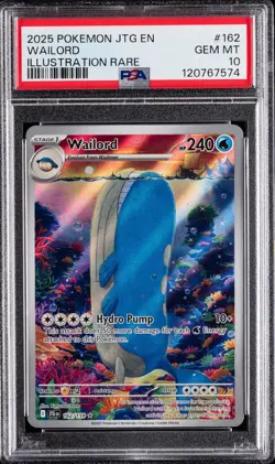 Pokemon Journey Together Wailord 162/159 PSA 10 Gem Mint Illustration Rare - Image 1