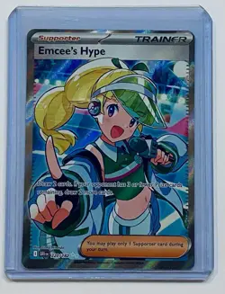 Pokemon TCG Trainer Emcee's Hype Ultra Rare Holo Card 220/182 CO29 - Image 1