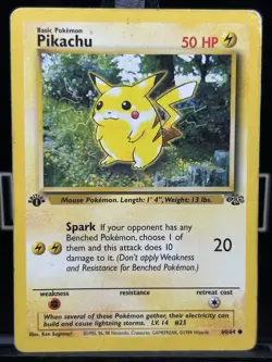 Pikachu 60/64 1st Edition Pokemon Jungle MP English Card WOTC - Image 3