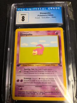 CGC 8 NM/Mint Slowpoke Fossil Set 1st Edition 1999 Pokemon TCG 55/62 - Image 1