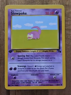 Slowpoke - 1st Edition - Near Mint - Fossil Set 55/62 - Pokemon TCG 1999 WOTC - Image 2