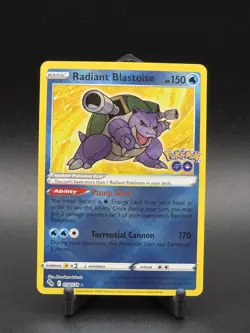 Pokemon Radiant Blastoise 018/078 Pokemon GO Holo - Image 1
