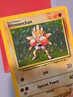 💚 Pokemon HITMONCHAN Holo Rare Base Set * 7/102 * MP ** - Image 2