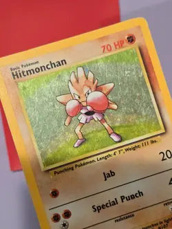 💚 Pokemon HITMONCHAN Holo Rare Base Set * 7/102 * MP ** - Image 3