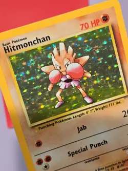 💚 Pokemon HITMONCHAN Holo Rare Base Set * 7/102 * MP ** - Image 4