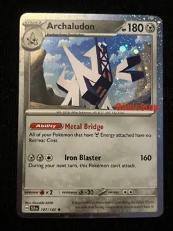 Archaludon 107/142 GameStop STAMPED Holo Promo Pokemon - NM - Image 1