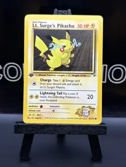 Pokemon TCG Gym Heroes 81/132 LT. SURGE'S PIKACHU 1st Edition WOTC Regular LP - Image 2