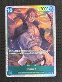One Piece #OP13-028 Shanks Super Rare SR Carrying On His Will Foil - Image 1