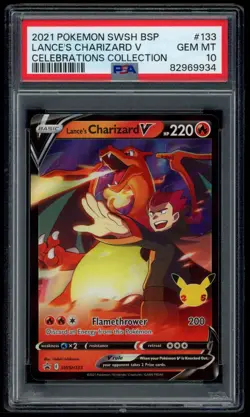 Lance's Charizard V SWSH133 - Celebrations - PSA 10 - Pokemon Card - Image 1