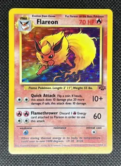 1999 Flareon Holo Jungle LP-MP 3/64 Unlimited Holo Scratch* Rare WOTC Pokemon - Image 1