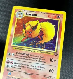 1999 Flareon Holo Jungle LP-MP 3/64 Unlimited Holo Scratch* Rare WOTC Pokemon - Image 2