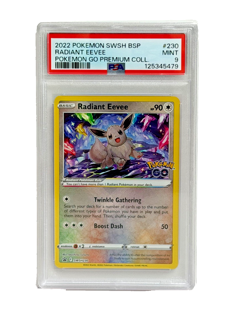 2022 Pokemon Go Radiant Eevee SWSH230 Premium Collection Promo Black Star PSA 9 - Image 1
