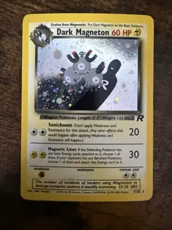Pokemon TCG Dark Magneton 11/82 Team Rocket Holo Rare LP - Image 1