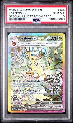PSA 10 Leafeon ex 144/131 Prismatic Evolutions SIR Graded Pokemon Card - Image 1