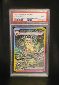 PSA 9 - Leafeon EX 144/131 SIR SV: Prismatic Evolutions 2025 Pokemon - Image 1