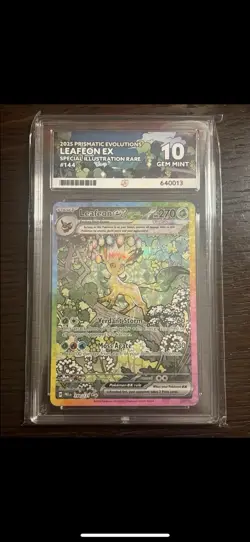 Leafeon Ex Prismatic Evolutions Sir 144/131 ACE perfect 10 subs Pokemon card - Image 1