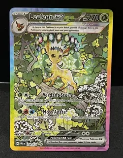2025 POKEMON ENG PRISMATIC EVOLUTIONS #144/131 LEAFEON EX SIR - Image 1