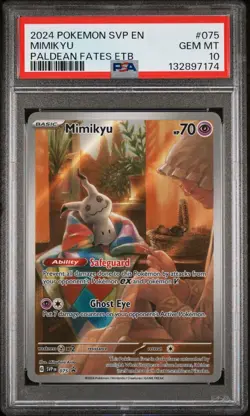 Mimikyu 075 Pokemon Paldean Fates ETB Black Star Promo PSA 10 GEM MINT Card - Image 1