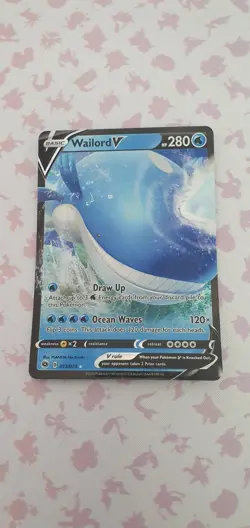 Pokemon TCG Wailord V Champions Path Ultra Rare Card 013/073 - Image 1