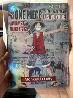 Bandai One Piece CCG Monkey.D.Luffy US Voyage Promo Holo Card P-055 - Image 1