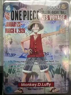 Bandai One Piece CCG Monkey.D.Luffy US Voyage Promo Holo Card P-055 - Image 5