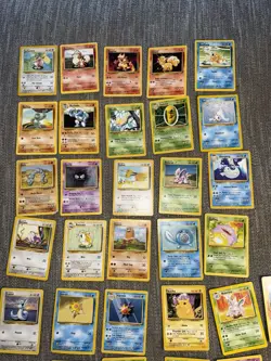 Vintage Pokemon Base Set Unlimited Lot - 36 Cards WOTC 1999 - Pikachu & Starters - Image 3