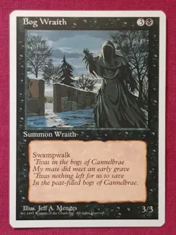 Magic The Gathering 4TH EDITION BOG WRAITH black card MTG - Image 1