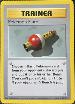 Pokemon Flute 086/102 Base Set (Shadowless) Regular - Pokemon Card - Image 1
