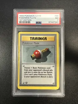 Pokemon Flute 086/102 Base Set (Shadowless) Regular 1st Edition PSA 7 JL - Image 1