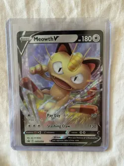 Meowth V SWSH004 Promo Holo Sword & Shield Promo Pokemon Card - Image 1
