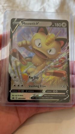 Meowth V SWSH004 Promo Holo Sword & Shield Promo Pokemon Card - Image 2